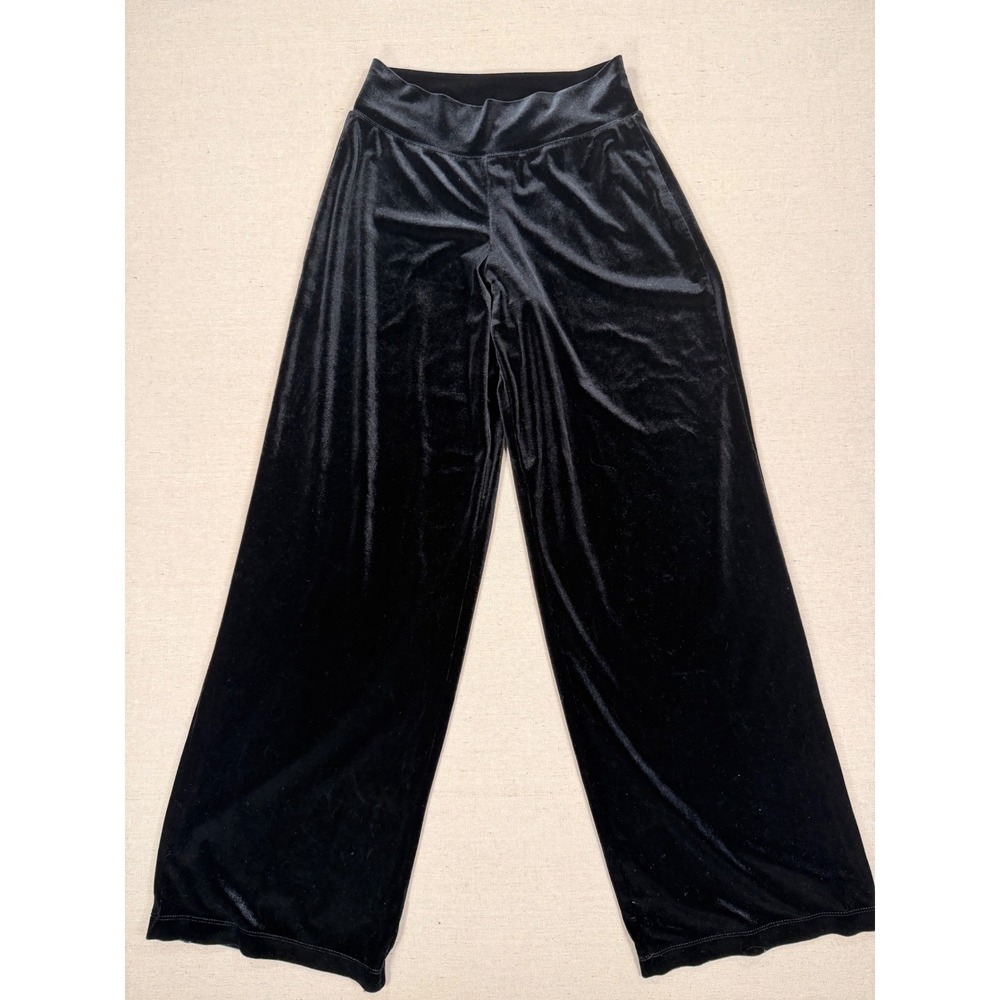 Gilligan & O'Malley Black Velvet Wide Leg Lounge Pants Sleepwear Small